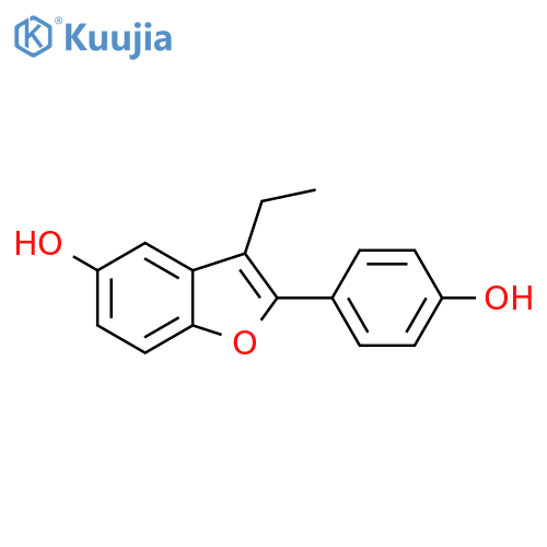 5-Benzofuranol, 3-ethyl-2-(4-hydroxyphenyl)- structure