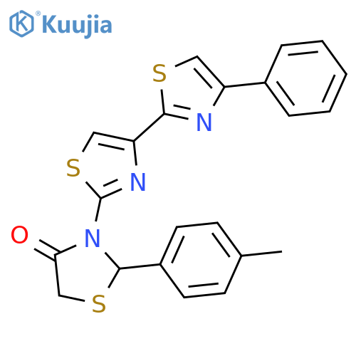 4-Thiazolidinone, 2-(4-methylphenyl)-3-(4-phenyl[2,4'-bithiazol]-2'-yl)- structure