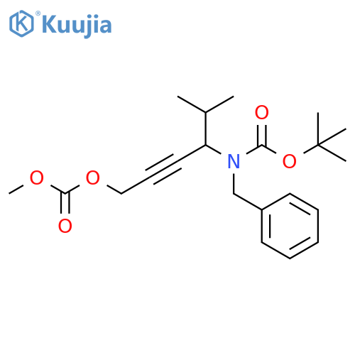 Carbonic acid, 4-[[(1,1-dimethylethoxy)carbonyl](phenylmethyl)amino]-5-methyl-2-hexyn-1-yl methyl ester structure
