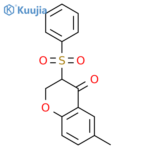 4H-1-Benzopyran-4-one, 2,3-dihydro-6-methyl-3-(phenylsulfonyl)- structure