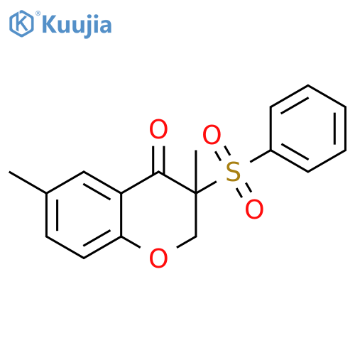 4H-1-Benzopyran-4-one, 2,3-dihydro-3,6-dimethyl-3-(phenylsulfonyl)- structure