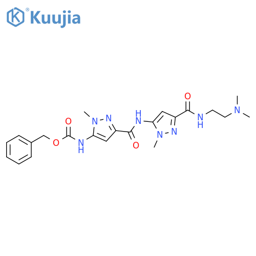 Carbamic acid, [3-[[[3-[[[2-(dimethylamino)ethyl]amino]carbonyl]-1-methyl-1H-pyrazol-5-yl]amino]carbonyl]-1-methyl-1H-pyrazol-5-yl]-, phenylmethyl ester (9CI) structure