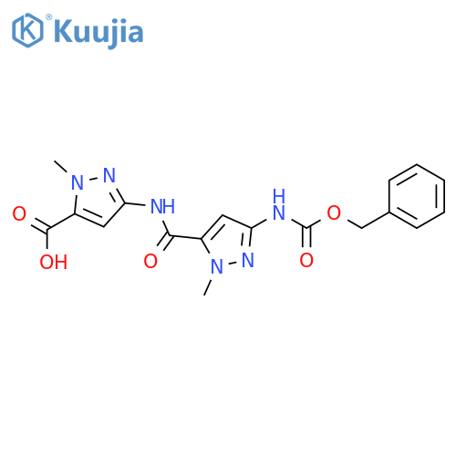 1H-Pyrazole-5-carboxylic acid,1-methyl-3-[[[1-methyl-3-[[(phenylmethoxy)carbonyl]amino]-1H-pyrazol-5-yl]carbonyl]amino]- structure