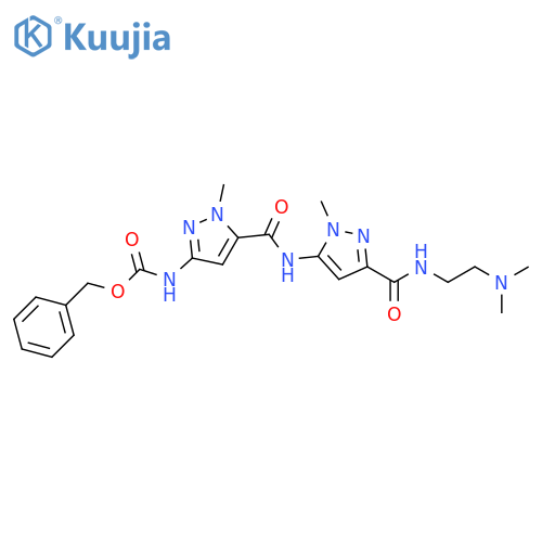 Carbamic acid,[5-[[[3-[[[2-(dimethylamino)ethyl]amino]carbonyl]-1-methyl-1H-pyrazol-5-yl]amino]carbonyl]-1-methyl-1H-pyrazol-3-yl]-, phenylmethyl ester structure