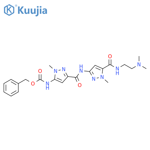 Carbamic acid,[3-[[[5-[[[2-(dimethylamino)ethyl]amino]carbonyl]-1-methyl-1H-pyrazol-3-yl]amino]carbonyl]-1-methyl-1H-pyrazol-5-yl]-, phenylmethyl ester structure
