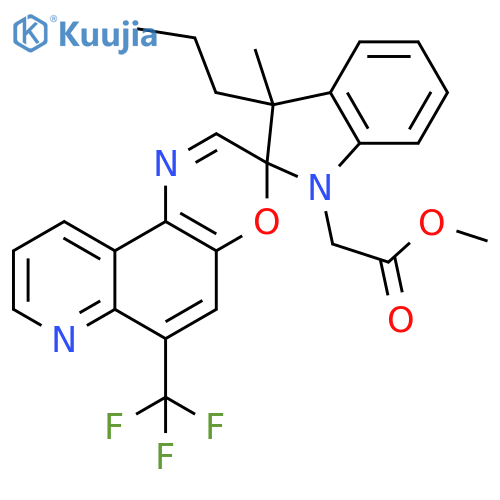 Spiro[2H-indole-2,3'-[3H]pyrido[3,2-f][1,4]benzoxazine]-1(3H)-aceticacid, 3-methyl-3-propyl-6'-(trifluoromethyl)-, methyl ester structure