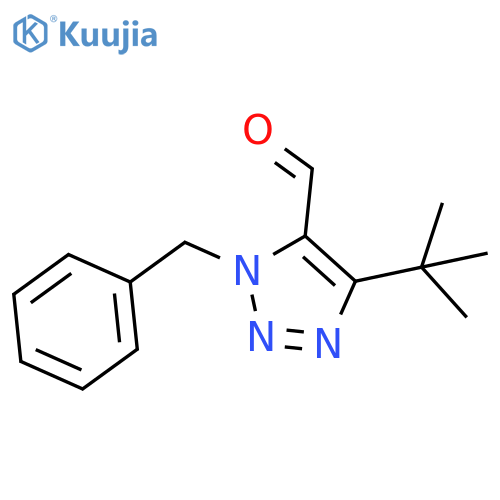 1H-1,2,3-Triazole-5-carboxaldehyde, 4-(1,1-dimethylethyl)-1-(phenylmethyl)- structure