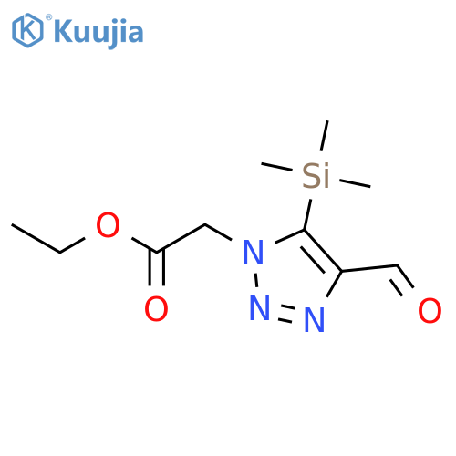 1H-1,2,3-Triazole-1-acetic acid, 4-formyl-5-(trimethylsilyl)-, ethyl ester structure