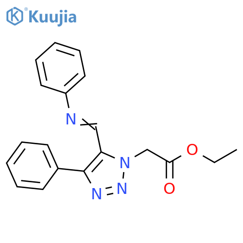 1H-1,2,3-Triazole-1-acetic acid, 4-phenyl-5-[(phenylimino)methyl]-, ethyl ester structure