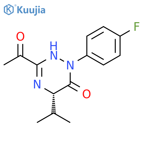 1,2,4-Triazin-6(1H)-one, 3-acetyl-1-(4-fluorophenyl)-2,5-dihydro-5-(1-methylethyl)-, (S)- (9CI) structure