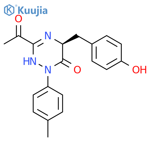 1,2,4-Triazin-6(1H)-one,3-acetyl-2,5-dihydro-5-[(4-hydroxyphenyl)methyl]-1-(4-methylphenyl)-,(S)- structure
