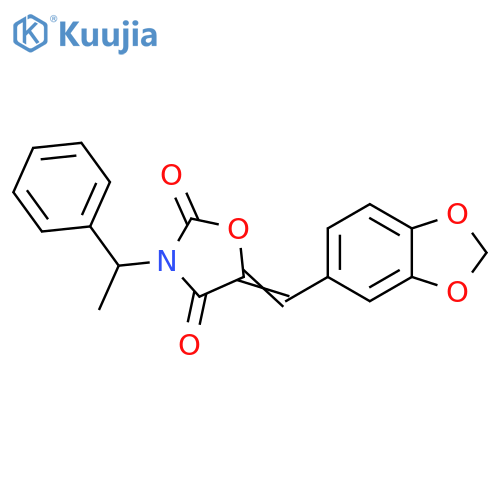 2,4-Oxazolidinedione,5-(1,3-benzodioxol-5-ylmethylene)-3-(1-phenylethyl)- structure