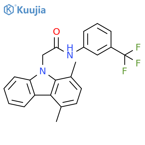 9H-Carbazole-9-acetamide, 1,4-dimethyl-N-[3-(trifluoromethyl)phenyl]- structure
