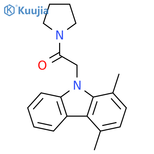 Pyrrolidine, 1-[(1,4-dimethyl-9H-carbazol-9-yl)acetyl]- structure