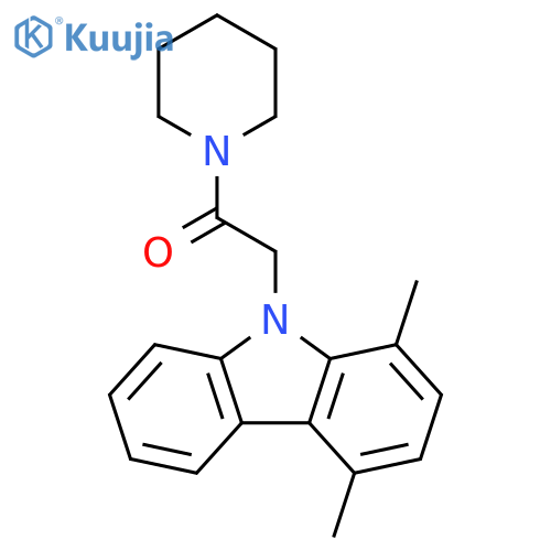 Piperidine, 1-[(1,4-dimethyl-9H-carbazol-9-yl)acetyl]- structure
