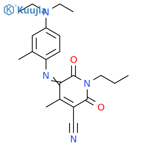 3-Pyridinecarbonitrile,5-[[4-(diethylamino)-2-methylphenyl]imino]-1,2,5,6-tetrahydro-4-methyl-2,6-dioxo-1-propyl- structure
