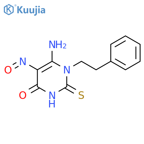 4(1H)-Pyrimidinone,6-amino-2,3-dihydro-5-nitroso-1-(2-phenylethyl)-2-thioxo- structure