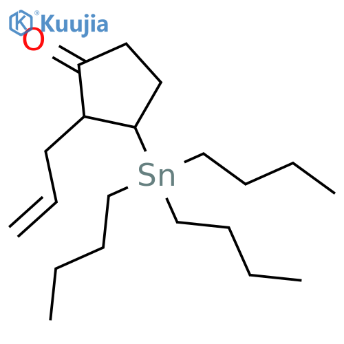 Cyclopentanone, 2-(2-propenyl)-3-(tributylstannyl)-, cis- structure