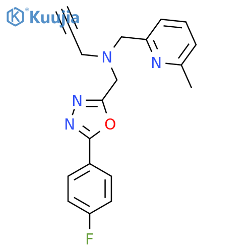 {[5-(4-Fluorophenyl)-1,3,4-oxadiazol-2-yl]methyl}[(6-methylpyridin-2-yl)methyl](prop-2-yn-1-yl)amine structure