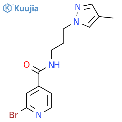 2-bromo-N-3-(4-methyl-1H-pyrazol-1-yl)propylpyridine-4-carboxamide structure