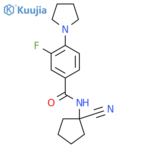 N-(1-cyanocyclopentyl)-3-fluoro-4-(pyrrolidin-1-yl)benzamide structure