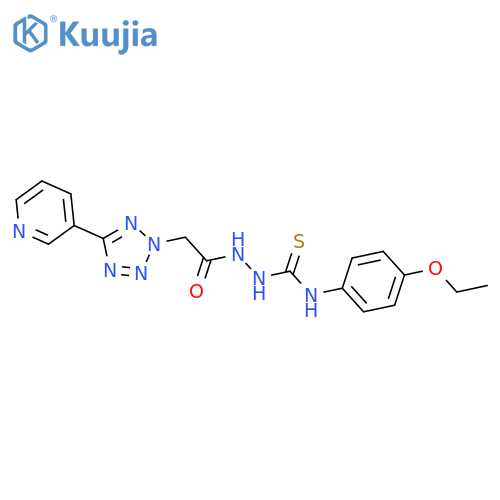 2H-Tetrazole-2-acetic acid, 5-(3-pyridinyl)-, 2-[[(4-ethoxyphenyl)amino]thioxomethyl]hydrazide structure