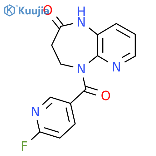 5-(6-fluoropyridine-3-carbonyl)-1H,2H,3H,4H,5H-pyrido[2,3-b][1,4]diazepin-2-one structure
