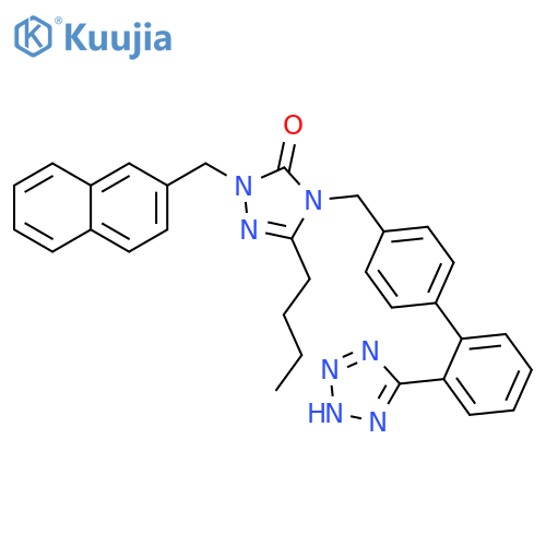 3H-1,2,4-Triazol-3-one, 5-butyl-2,4-dihydro-2-(2-naphthalenylmethyl)-4-[[2'-(2H-tetrazol-5-yl)[1,1'-biphenyl]-4-yl]methyl]- structure