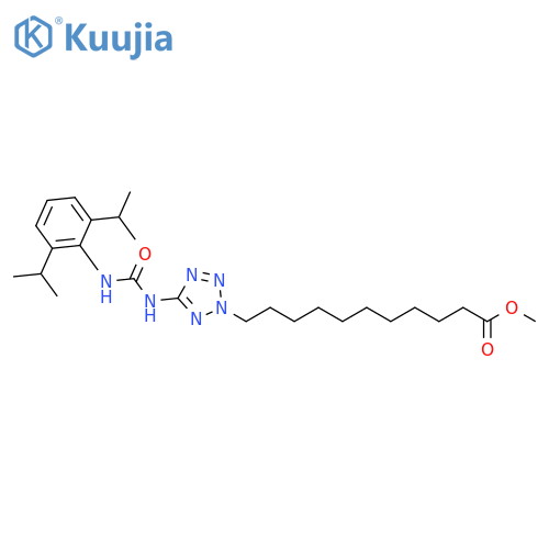 2H-Tetrazole-2-undecanoic acid,5-[[[[2,6-bis(1-methylethyl)phenyl]amino]carbonyl]amino]-, methyl ester structure