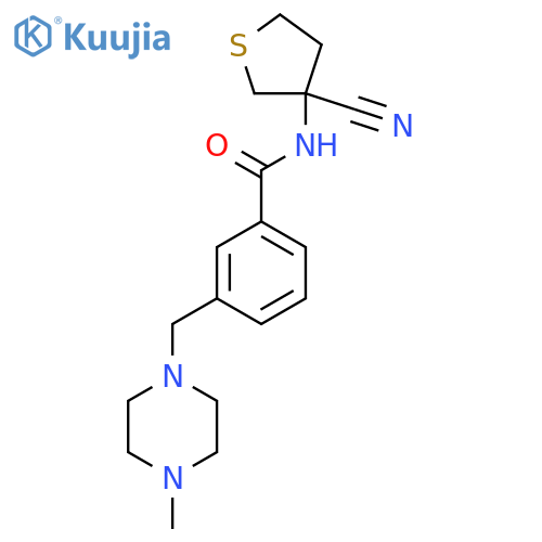N-(3-cyanothiolan-3-yl)-3-[(4-methylpiperazin-1-yl)methyl]benzamide structure