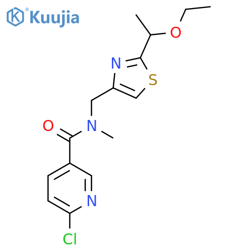 6-chloro-N-{[2-(1-ethoxyethyl)-1,3-thiazol-4-yl]methyl}-N-methylpyridine-3-carboxamide structure