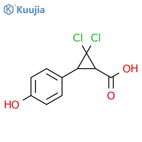 Cyclopropanecarboxylic acid, 2,2-dichloro-3-(4-hydroxyphenyl)- structure