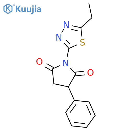 2,5-Pyrrolidinedione,1-(5-ethyl-1,3,4-thiadiazol-2-yl)-3-phenyl- structure