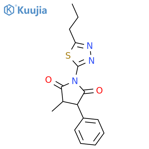 3-methyl-4-phenyl-1-(5-propyl-1,3,4-thiadiazol-2-yl)pyrrolidine-2,5-dione structure