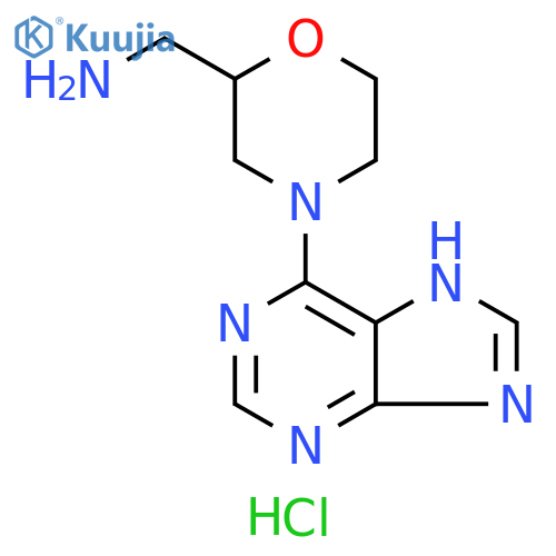 [4-(9H-purin-6-yl)morpholin-2-yl]methanamine;dihydrochloride structure