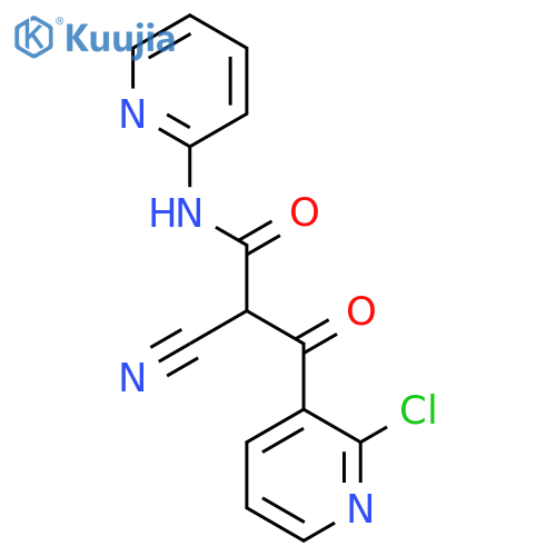 3-(2-chloropyridin-3-yl)-2-cyano-3-oxo-N-(pyridin-2-yl)propanamide structure