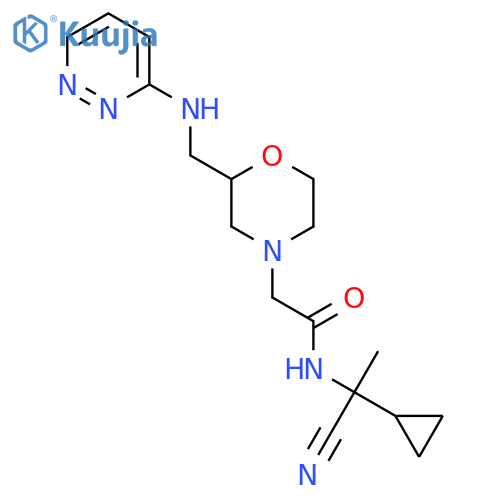 N-(1-cyano-1-cyclopropylethyl)-2-(2-{[(pyridazin-3-yl)amino]methyl}morpholin-4-yl)acetamide structure