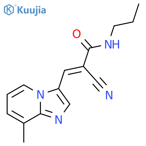 2-cyano-3-{8-methylimidazo1,2-apyridin-3-yl}-N-propylprop-2-enamide structure