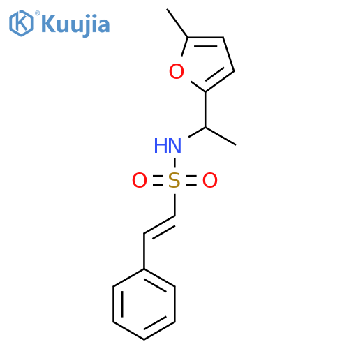 N-1-(5-methylfuran-2-yl)ethyl-2-phenylethene-1-sulfonamide structure