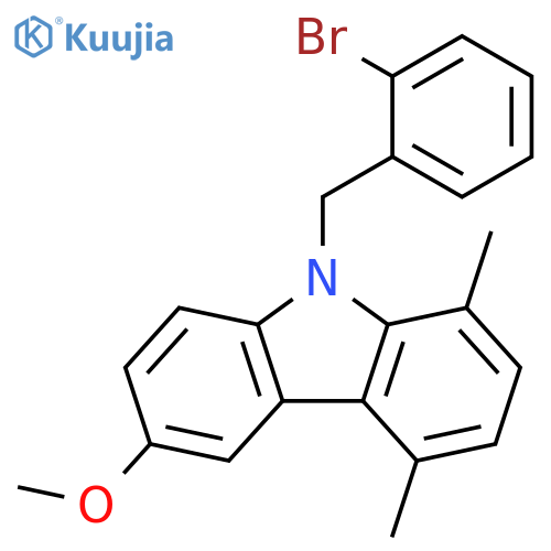 9H-Carbazole, 9-[(2-bromophenyl)methyl]-6-methoxy-1,4-dimethyl- structure