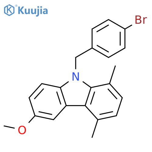 9H-Carbazole, 9-[(4-bromophenyl)methyl]-6-methoxy-1,4-dimethyl- structure