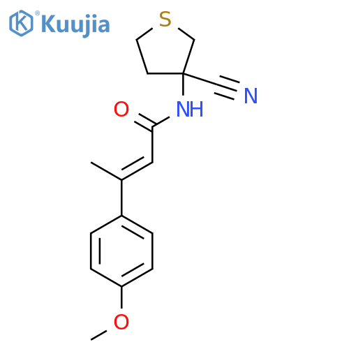 (E)-N-(3-Cyanothiolan-3-yl)-3-(4-methoxyphenyl)but-2-enamide structure