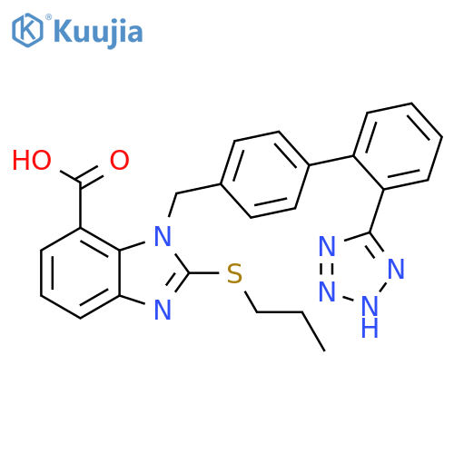 1H-Benzimidazole-7-carboxylic acid,2-(propylthio)-1-[[2'-(1H-tetrazol-5-yl)[1,1'-biphenyl]-4-yl]methyl]- structure