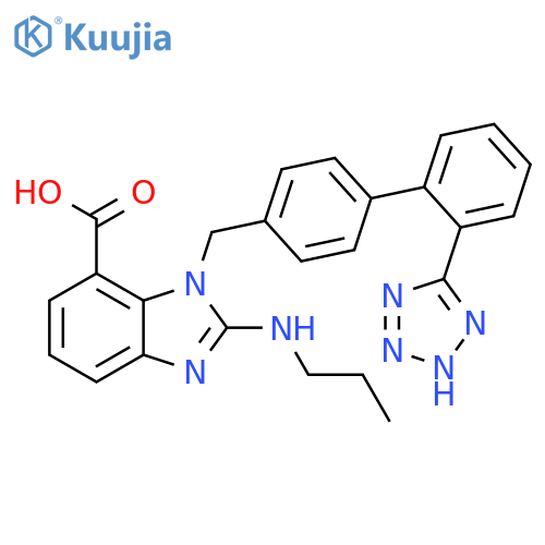 1H-Benzimidazole-7-carboxylic acid,2-(propylamino)-1-[[2'-(1H-tetrazol-5-yl)[1,1'-biphenyl]-4-yl]methyl]- structure