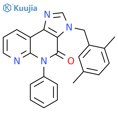 4H-Imidazo[4,5-c][1,8]naphthyridin-4-one,3-[(2,5-dimethylphenyl)methyl]-3,5-dihydro-5-phenyl- structure