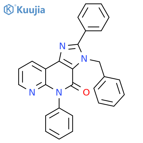 4H-Imidazo[4,5-c][1,8]naphthyridin-4-one,3,5-dihydro-2,5-diphenyl-3-(phenylmethyl)- structure