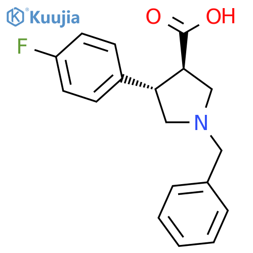 (3R,4S)-1-Benzyl-4-(4-fluorophenyl)pyrrolidine-3-carboxylic acid structure