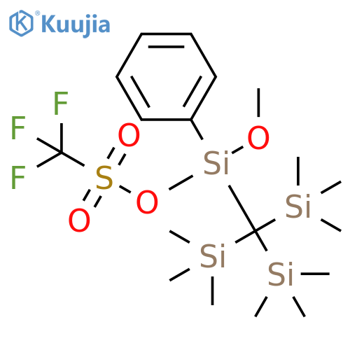 Methanesulfonic acid, trifluoro-,methoxyphenyl[tris(trimethylsilyl)methyl]silyl ester structure
