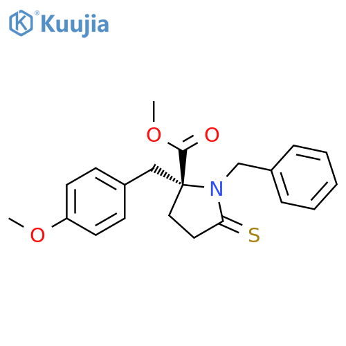 Proline, 2-[(4-methoxyphenyl)methyl]-1-(phenylmethyl)-5-thioxo-, methyl ester structure