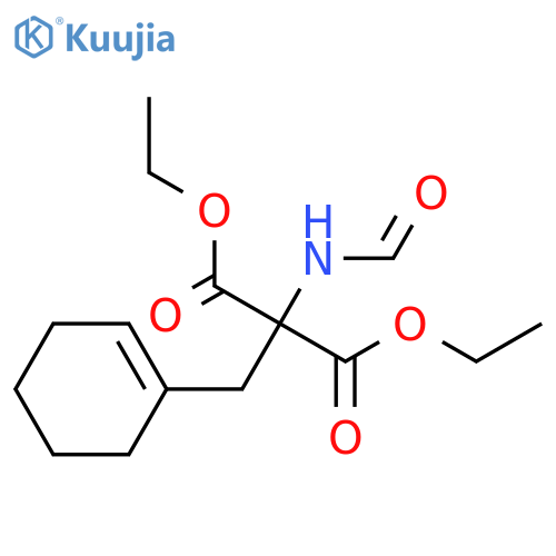 Propanedioic acid, (1-cyclohexen-1-ylmethyl)(formylamino)-, diethylester structure